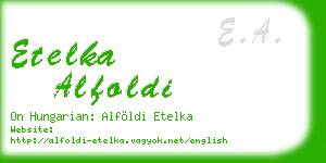 etelka alfoldi business card